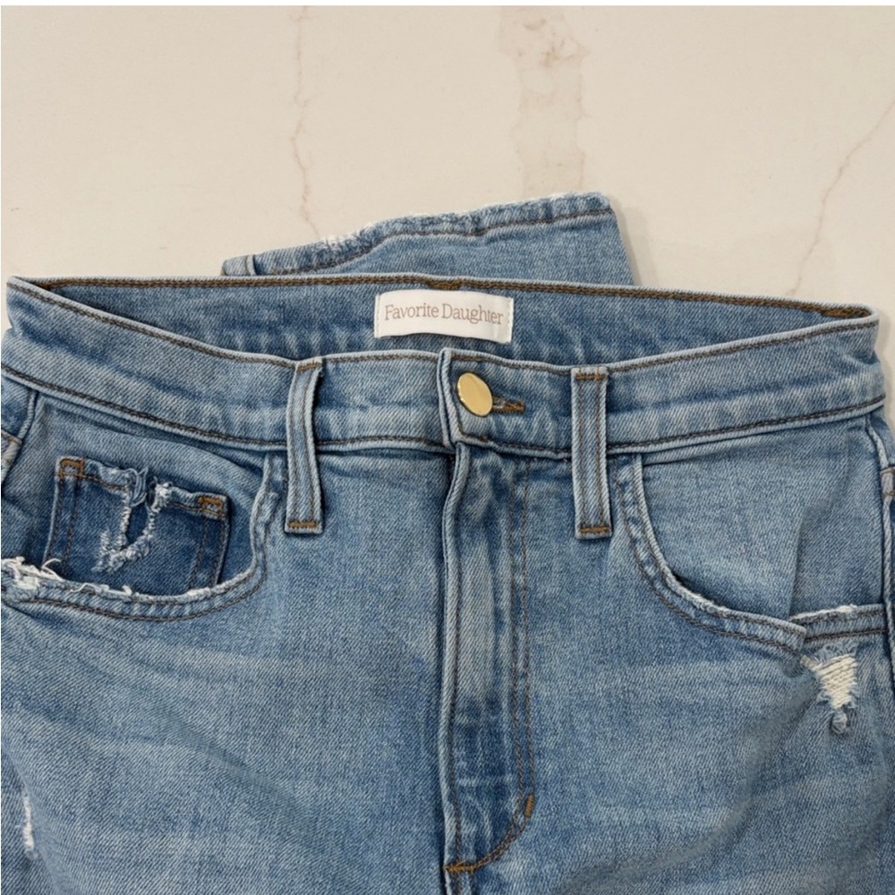 Favorite Daughter Straight Leg Jean Valentina Super High Rise Denim Malibu 26 - Picture 5 of 8